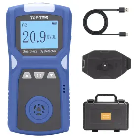 Guard-722 Toptes Portable Rechargeable Oxygen O2 Monitor 0-30% Levels 120h Battery