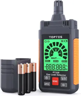 Pt330 Toptes Gas Leak Detector Natural With Audible And Visual Alarm