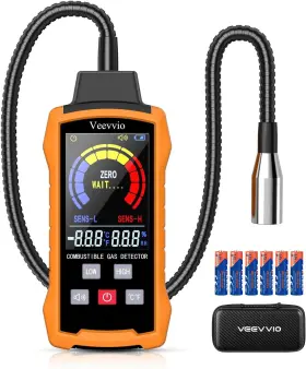 Veevvio 726084819399 Natural Gas Detector With 18-inch Gooseneck Leak For Home Sni
