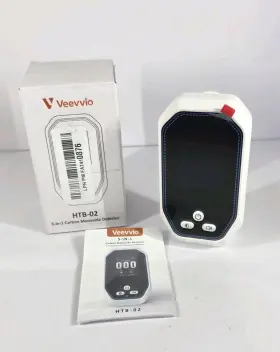 Htb-02 Veevvio 5-in-1 Carbon Monoxide Natural Gas Leak Detector By White
