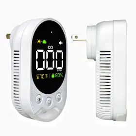 L6098 Vetouch Portable Carbon Monoxide Detector Plug Upgraded Version Small White