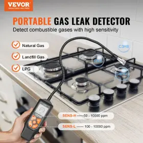 Vevor 840349948089 Gas Leak Detector 50-10 000 Ppm Natural With 18.5-inch Probe