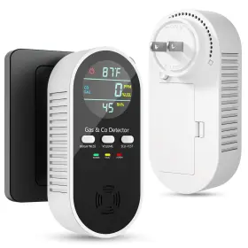 Vilfet 768924516488 5-in-1 Carbon Monoxide Detectors Natural Gas Leak Detector Plug-in And Batter