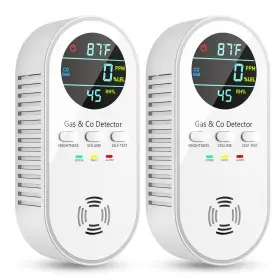 Vilfet 768924516518 5-in-1 Carbon Monoxide Detectors Natural Gas Leak Detector Plug-in And Batter