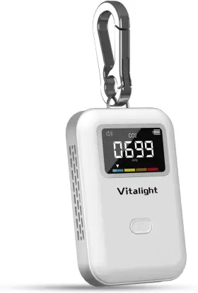 Vitalight 313091662645 Mini Co2 Detector Air Quality Monitor Stylish And Lightweight For