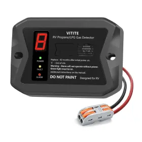 Vitite 694365163359 Rv Propane Gas Detector Digital Lp Alarm Hardwired - Vdc 12v Flush