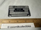 Vintage Aluminum Data Plate Rockwell Manufacturing Co Meter Gas Logo Used. Price: $24.95.