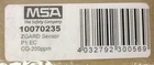 Msa 10070235 Zgard Carbon Monoxide SENSORP1 Ec CO-200PPM New. Price: $449.93.